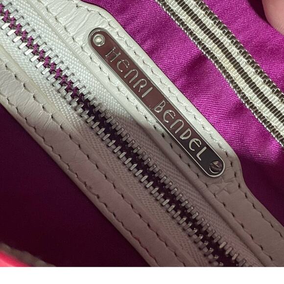 Henri Bendel Pebbled Leather Studded Wristlet Red - Picture 9 of 10